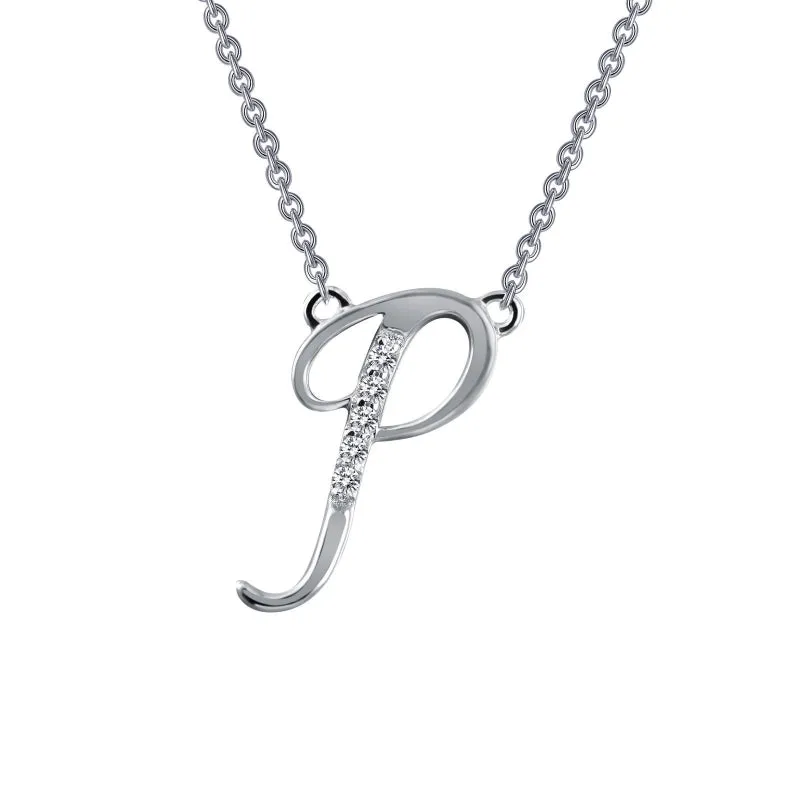 Lafonn Letter P Pendant Necklace