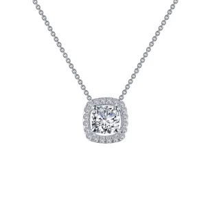 Lafonn Simulated Cushion Cut Diamond Halo Pendant