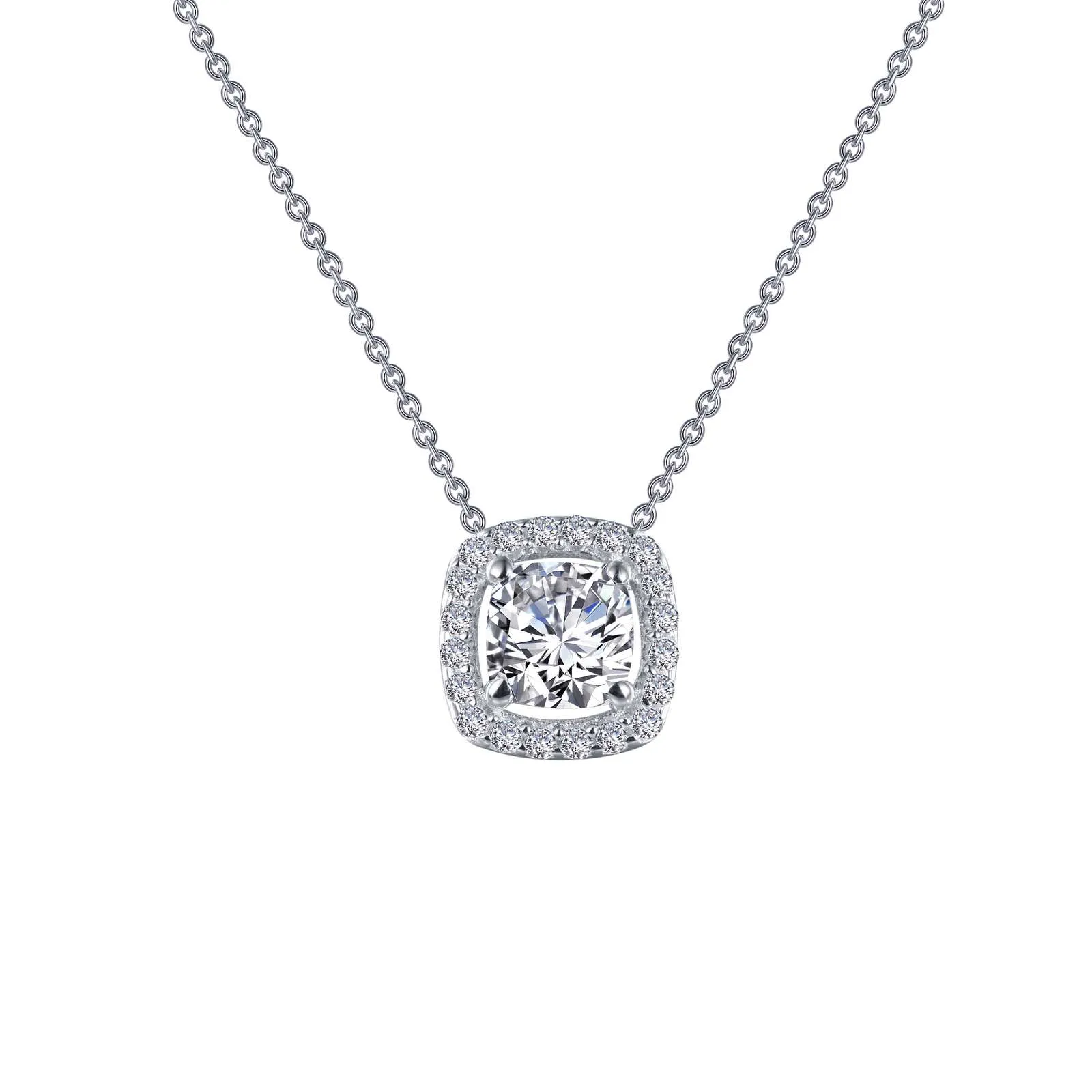 Lafonn Simulated Cushion Cut Diamond Halo Pendant