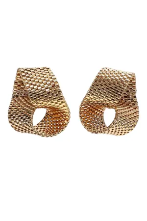 Lane Gold Twisted Chain Earrings