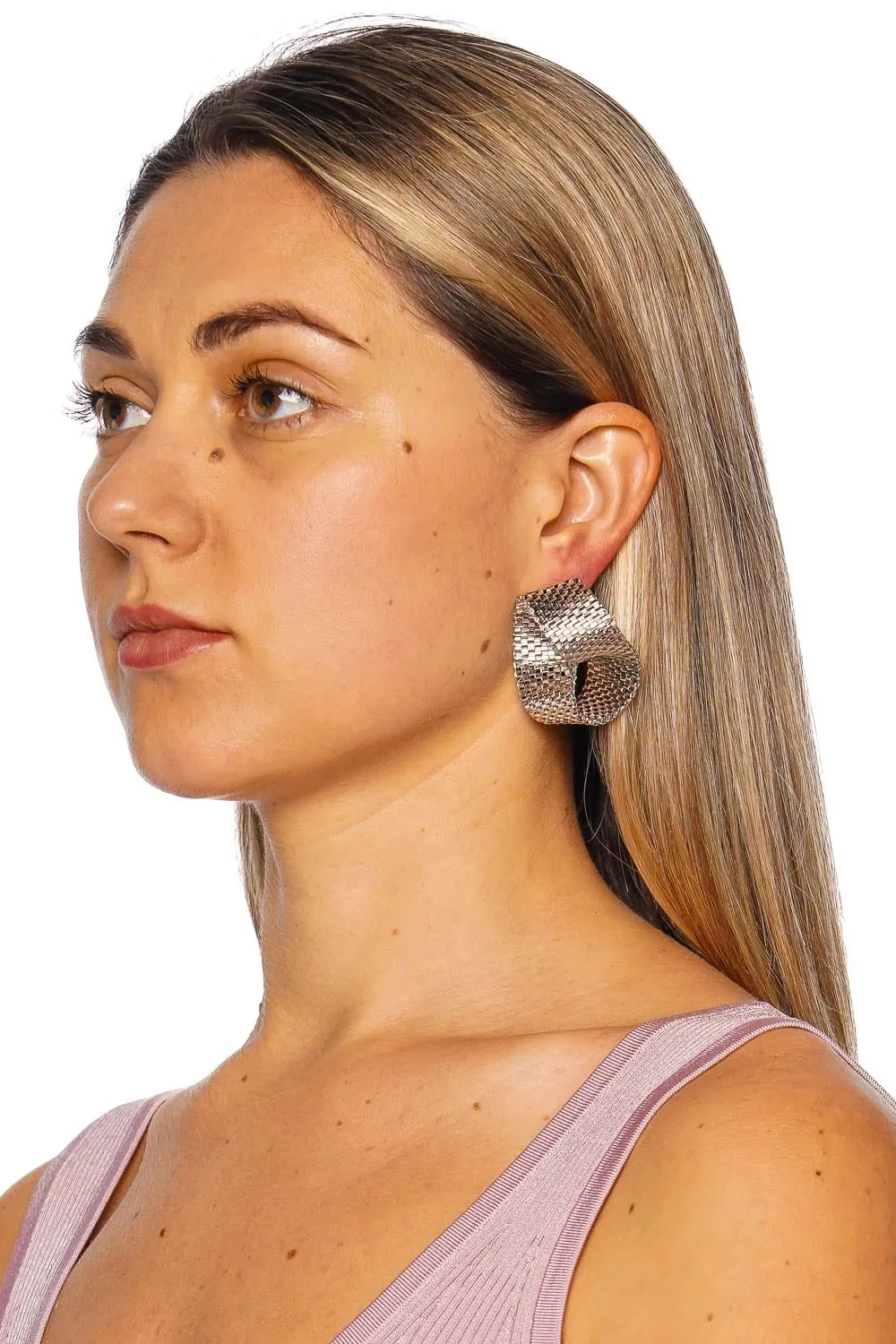 Lane Silver Twisted Chain Earrings