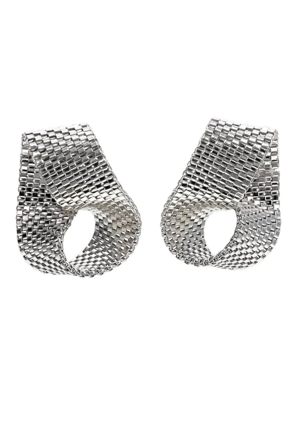 Lane Silver Twisted Chain Earrings