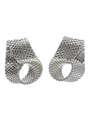 Lane Silver Twisted Chain Earrings