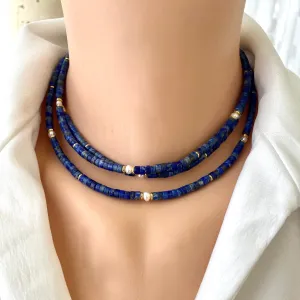 Lapis Lazuli & Pearl Choker Necklace