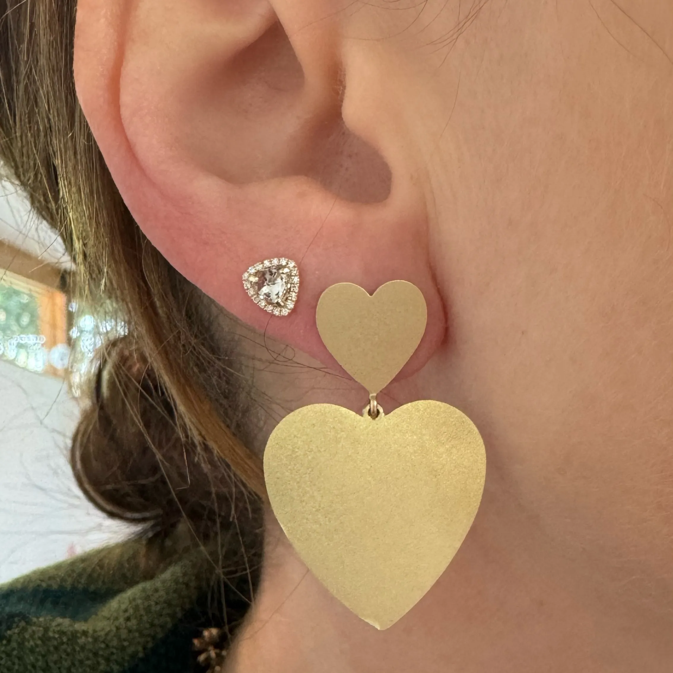 Large Double Heart Earrings