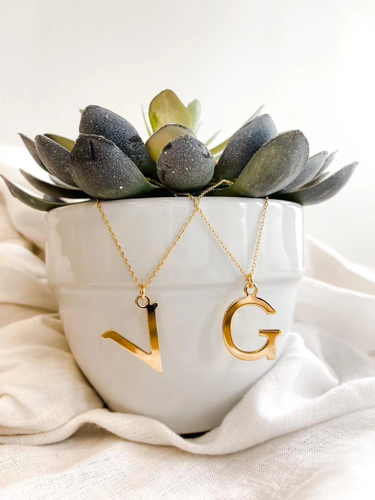 Large Initial Necklace
