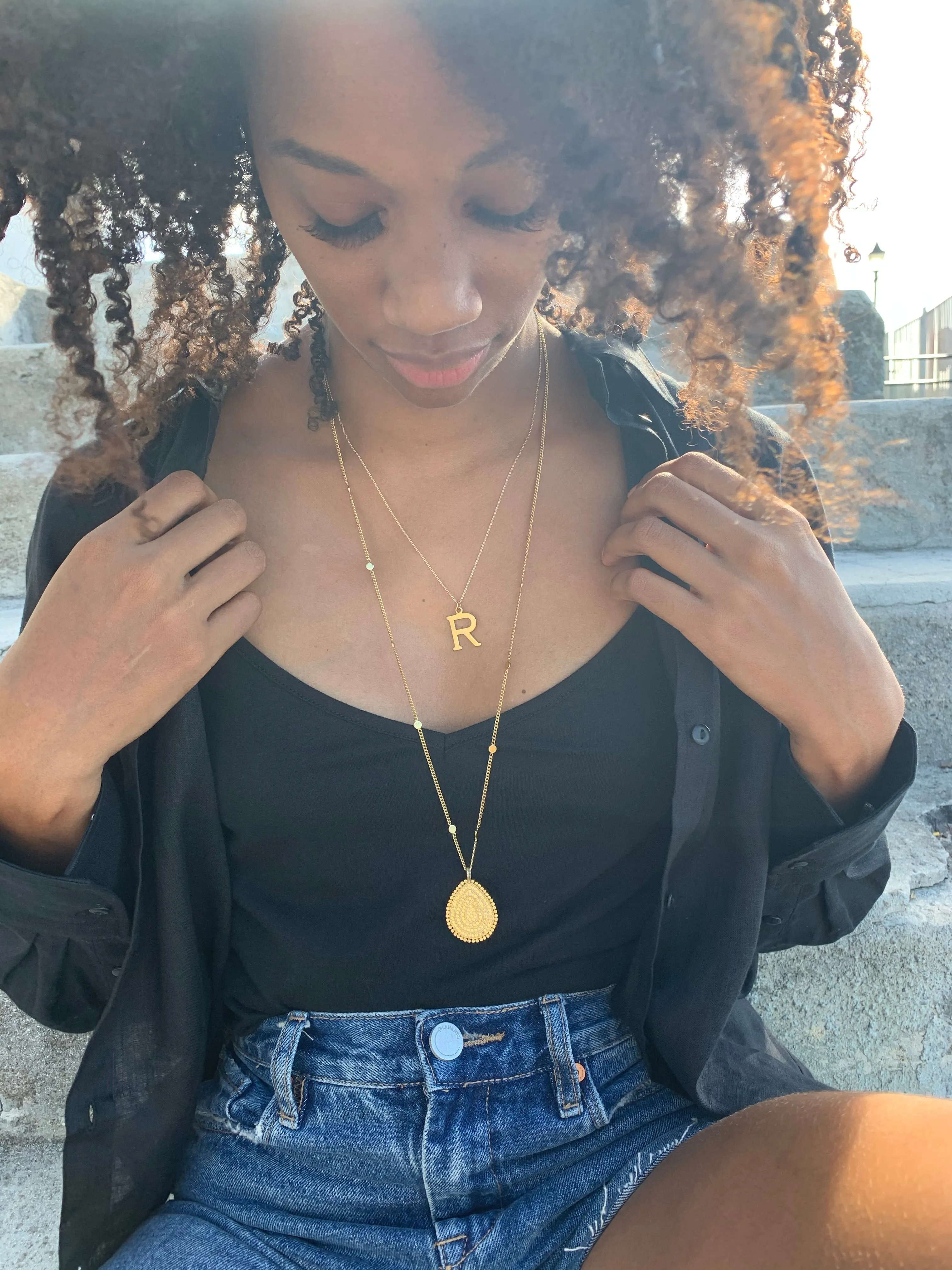 Large Initial Necklace