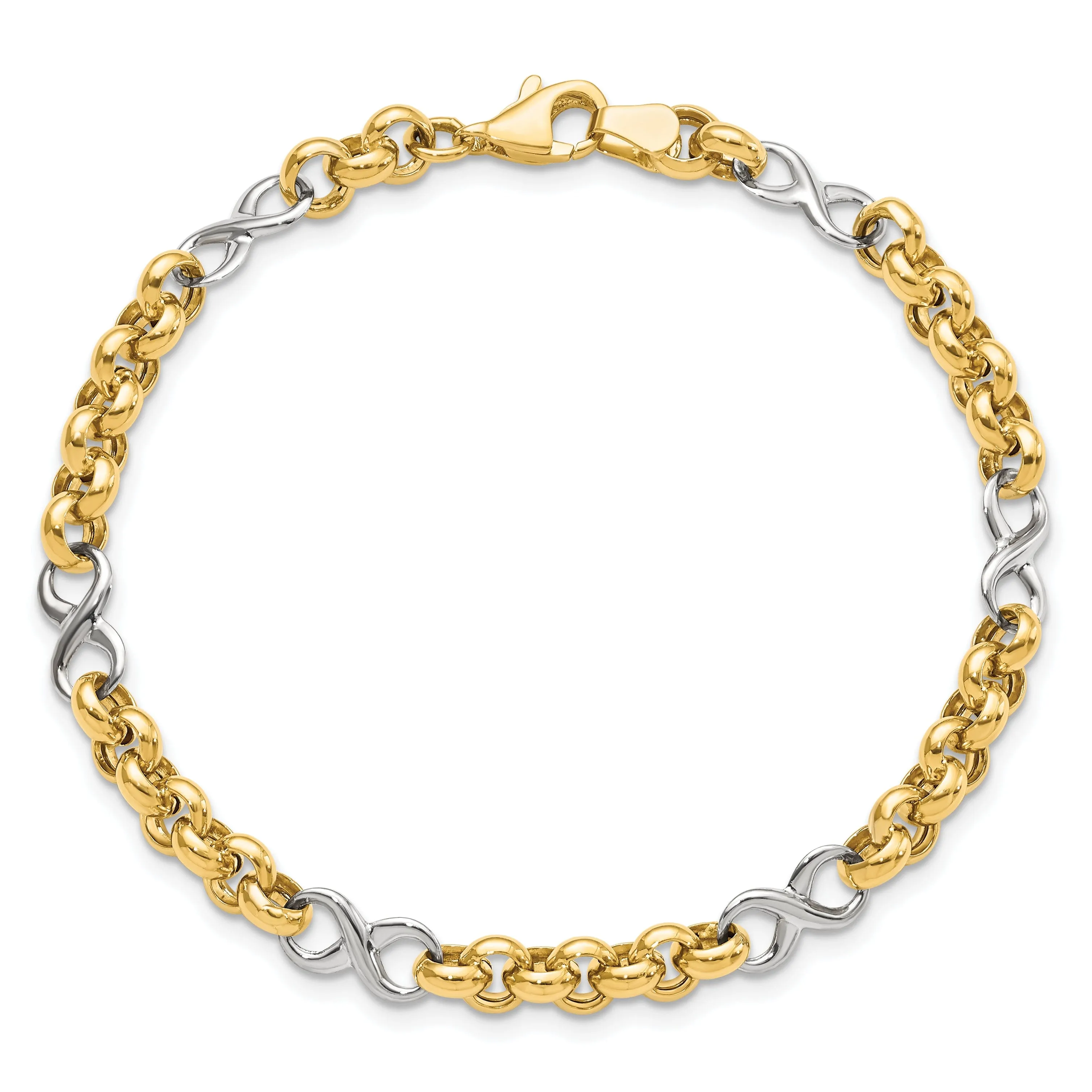 Leslies 14k Two Tone Gold Infinity Bracelet