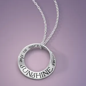 Live In The Sunshine - Ralph Waldo Emerson Necklace