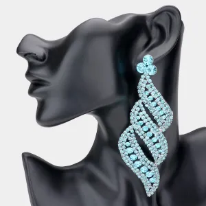 Long Aqua Statement Earrings | bolts | 528993