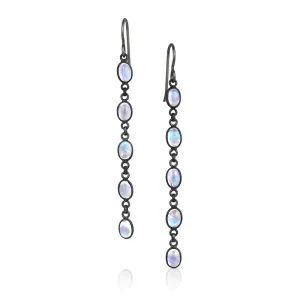 Long Moonstone Drop Earrings