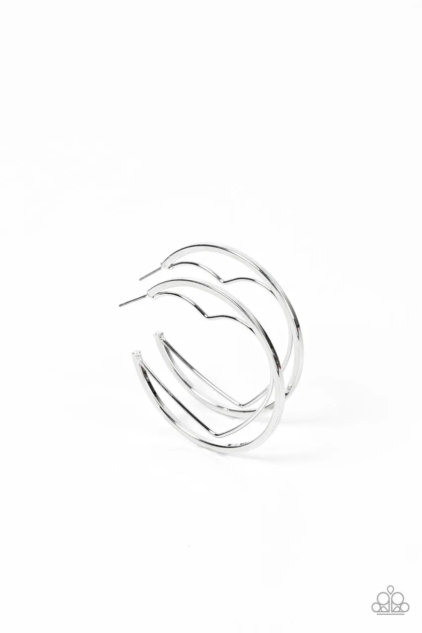 Love Goes Around Silver Paparazzi Earrings