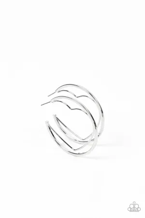 Love Goes Around Silver Paparazzi Earrings
