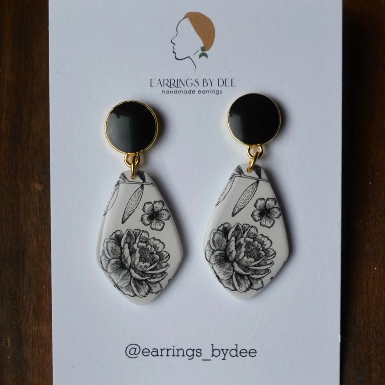 Love in Black And White Statement Earrings