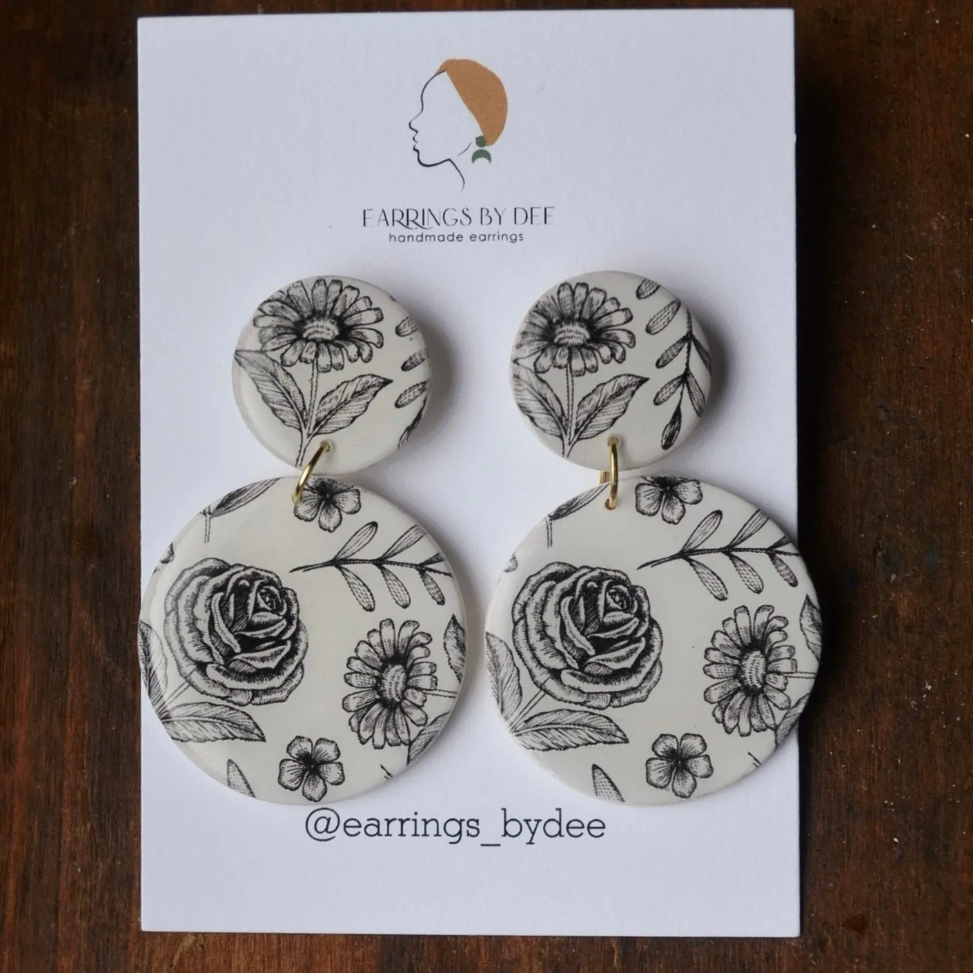 Love in Black And White Statement Earrings