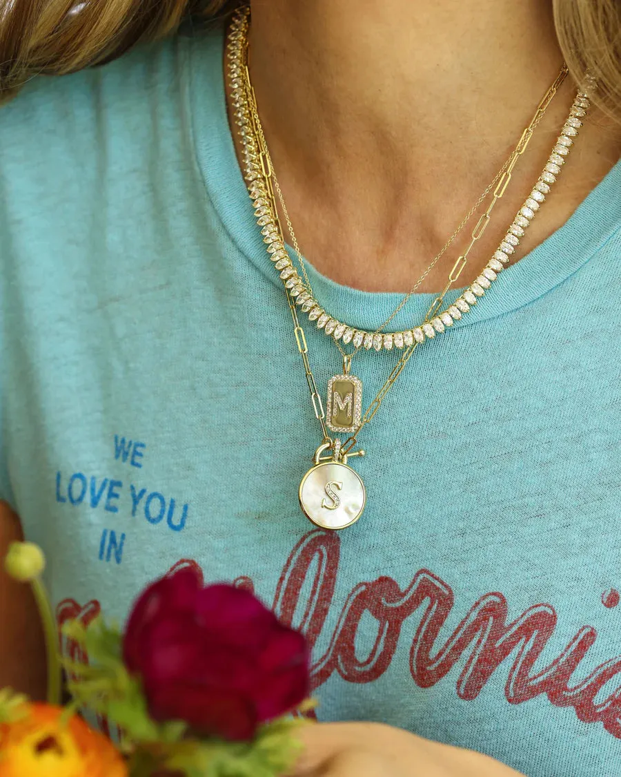 Love Letters Medallion Necklace - Gold