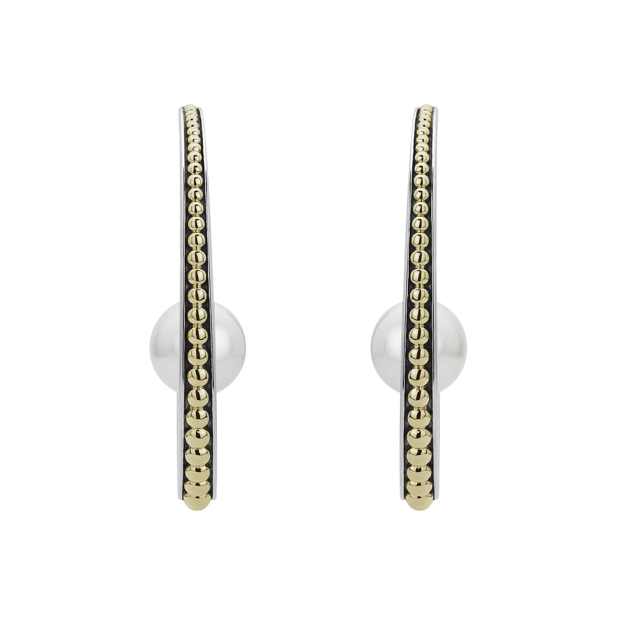 Luna Statement Pearl Hoop Earrings