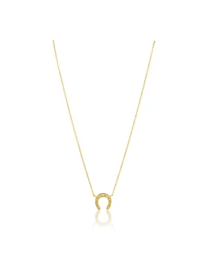 Maddox Horseshoe Necklace, Gold