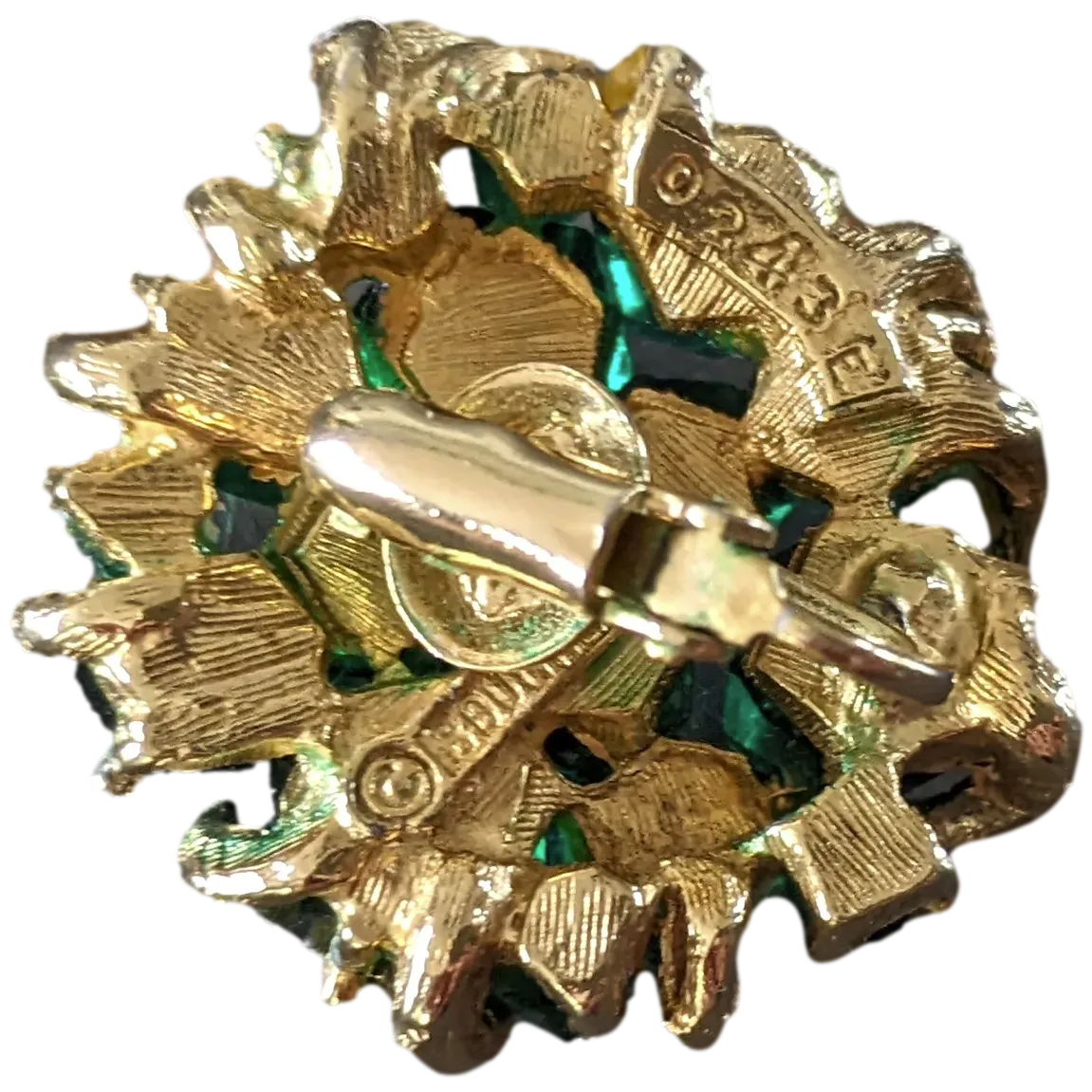 Marcel Boucher Late 1955 Art Brut "Mineraux" Poured Glass Numbered Clip on Earrings, Mint!
