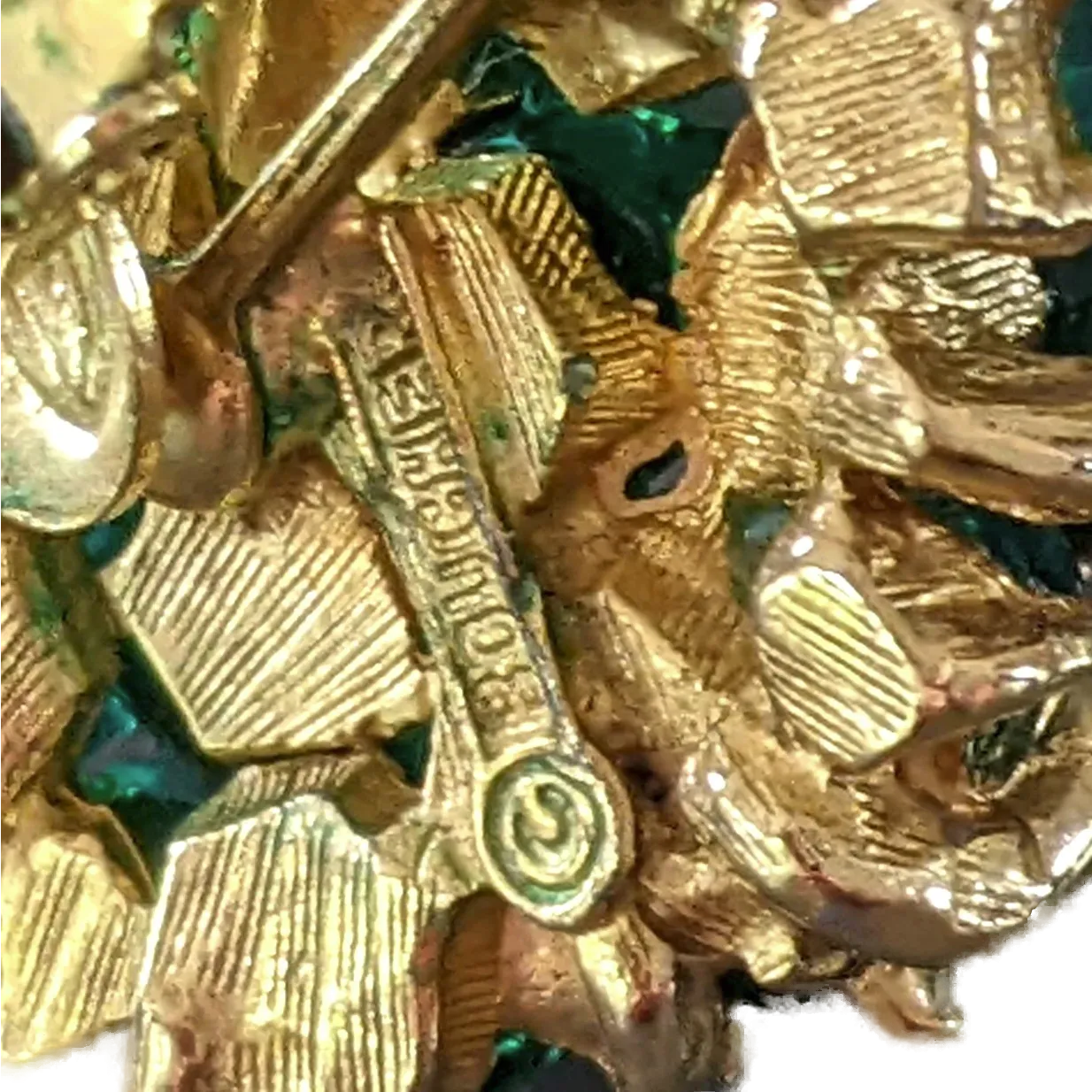 Marcel Boucher Late 1955 Art Brut "Mineraux" Poured Glass Numbered Clip on Earrings, Mint!