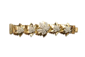 McCLELLAND BARCLAY Gold Plated Maple Leaf with Diamanté Bracelet