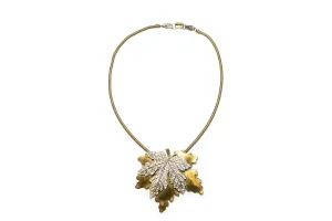 McCLELLAND BARCLAY Gold Plated Maple Leaf with Diamanté Necklace