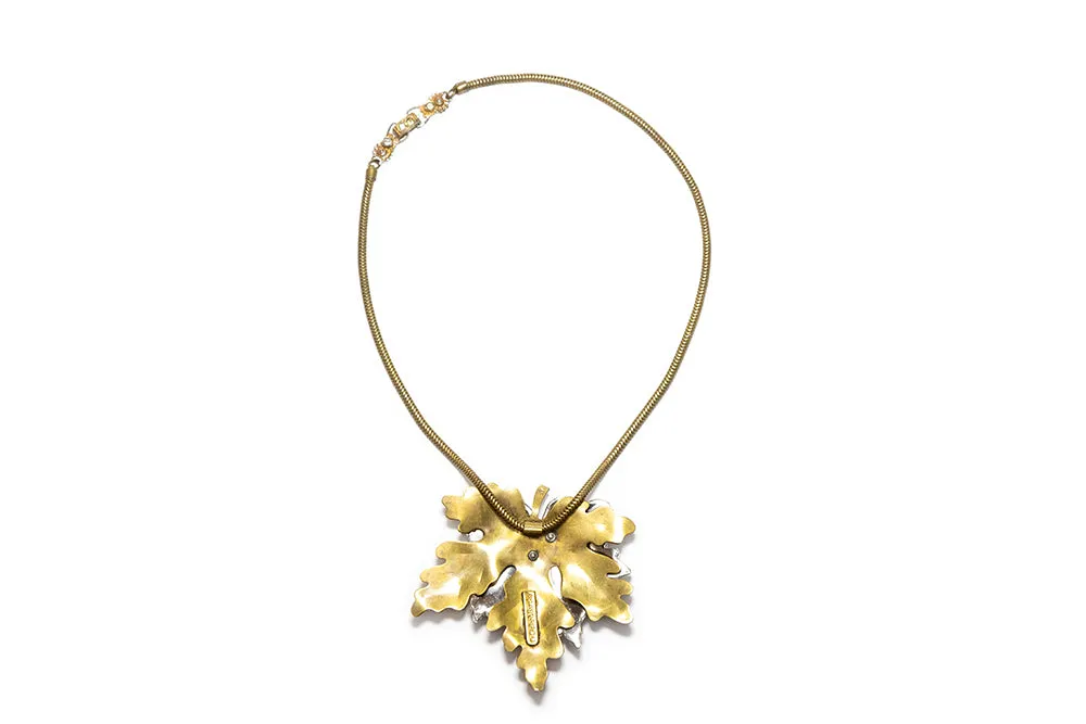 McCLELLAND BARCLAY Gold Plated Maple Leaf with Diamanté Necklace