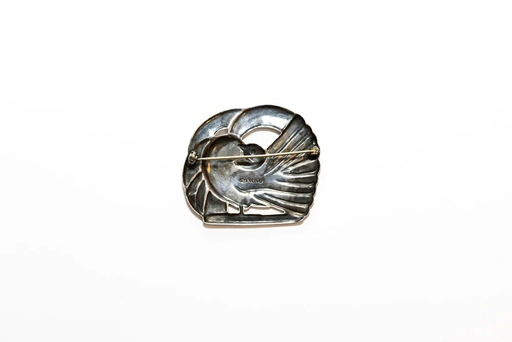 McCLELLAND BARCLAY Sterling Silver Art Deco Dove Brooch, no back