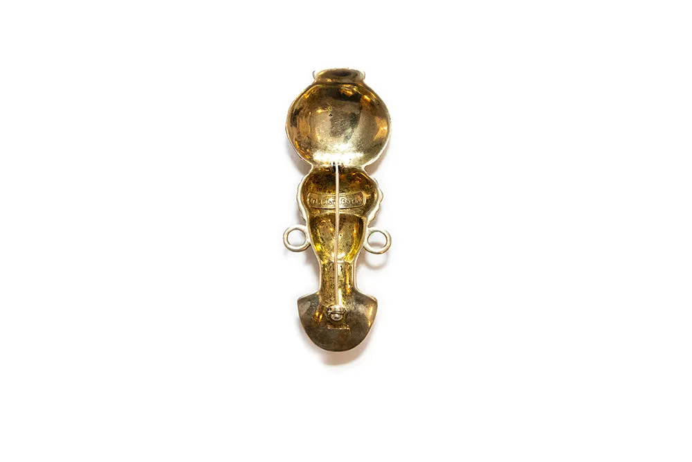 McCLELLAND BARCLAY Sterling Vermeil Head with Water Jug Brooch