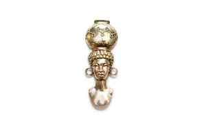 McCLELLAND BARCLAY Sterling Vermeil Head with Water Jug Brooch