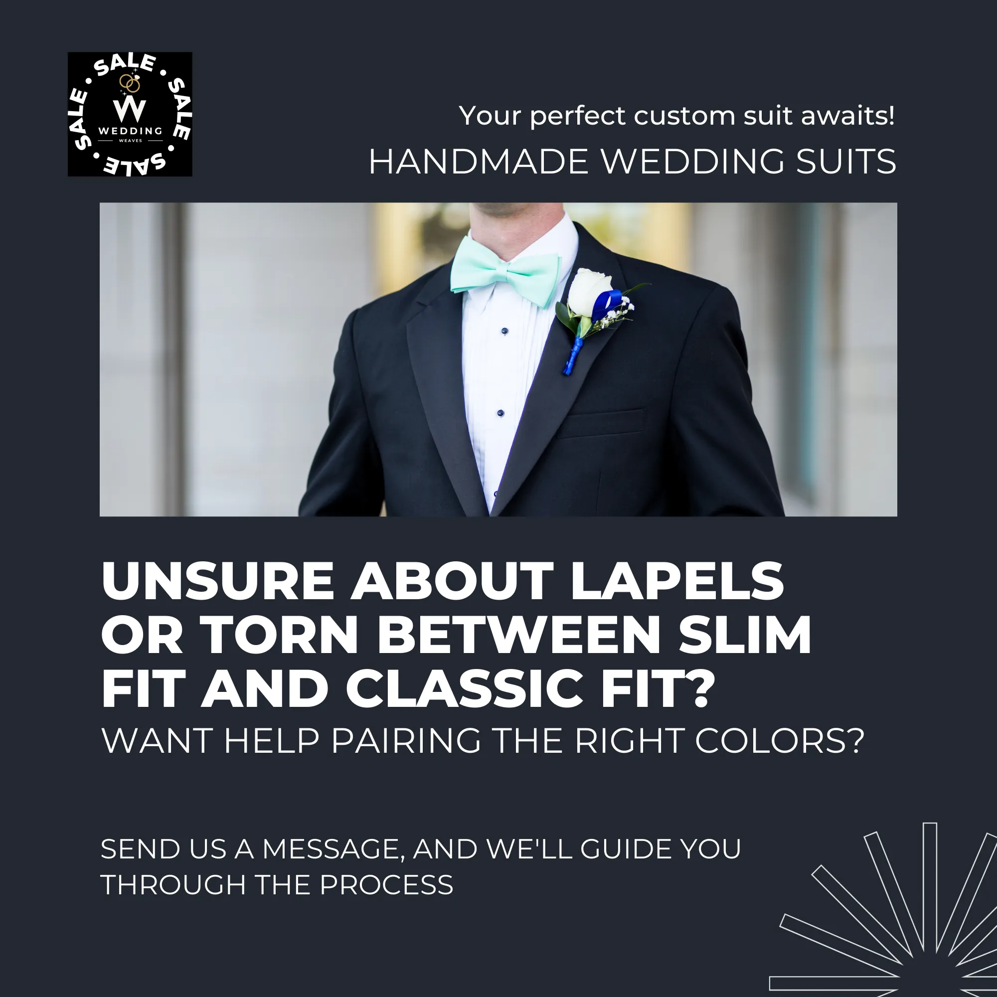 Men's Custom Royal Blue 3-Piece Wedding Suit - Bespoke Tailored Formal Wear