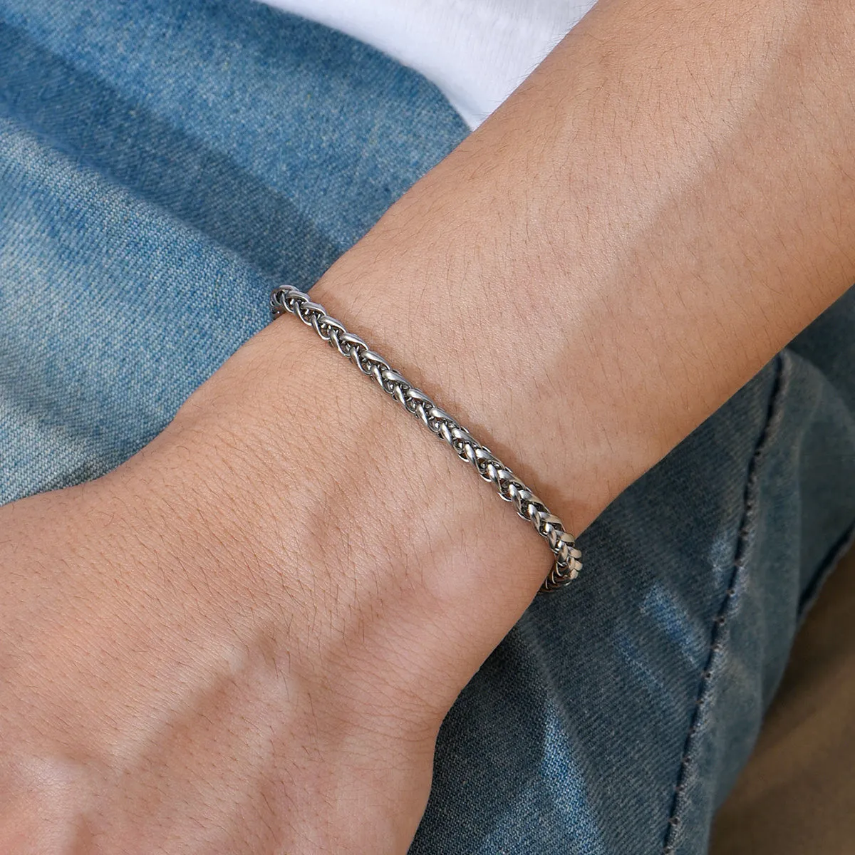 Men's Twist Chain Stainless Steel Bracelet