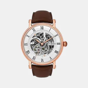 Men's White Analog Leather Watch TWEG16703