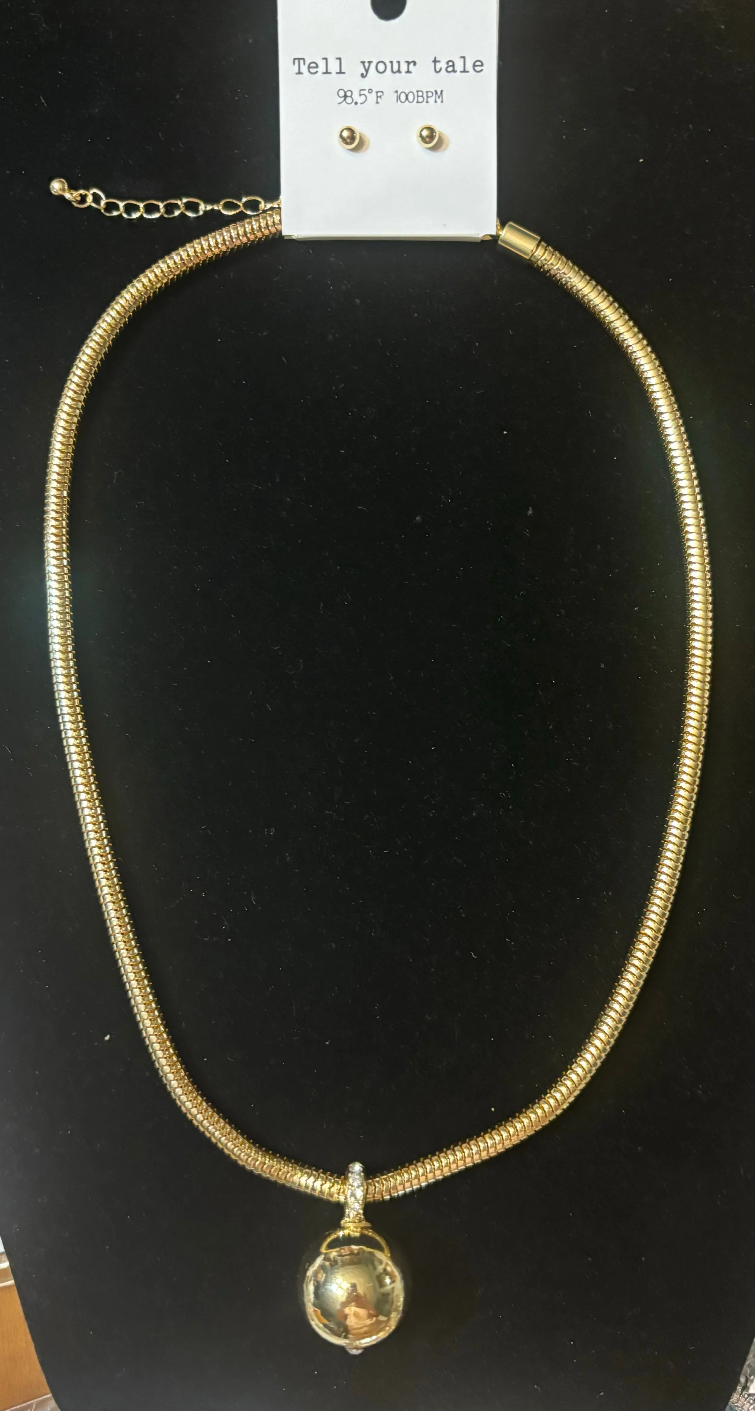 Metal Gumball Pendant Necklace Set