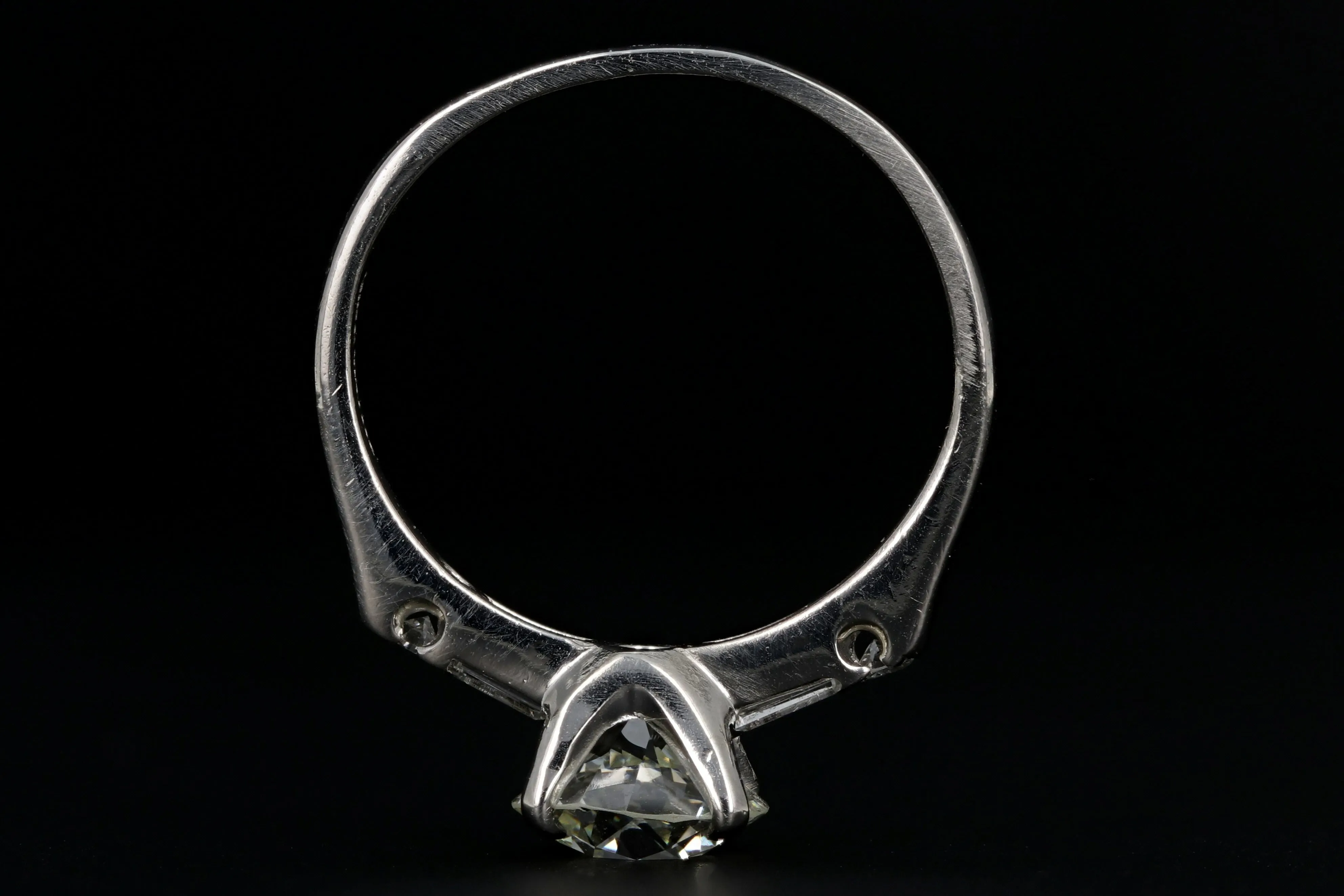 Mid Century Platinum 1.35 Carat Diamond Engagement Ring GIA Certified