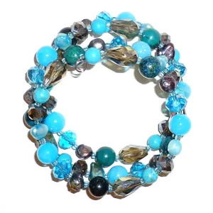 Mixed Stone Infinity Bracelet - Aqua