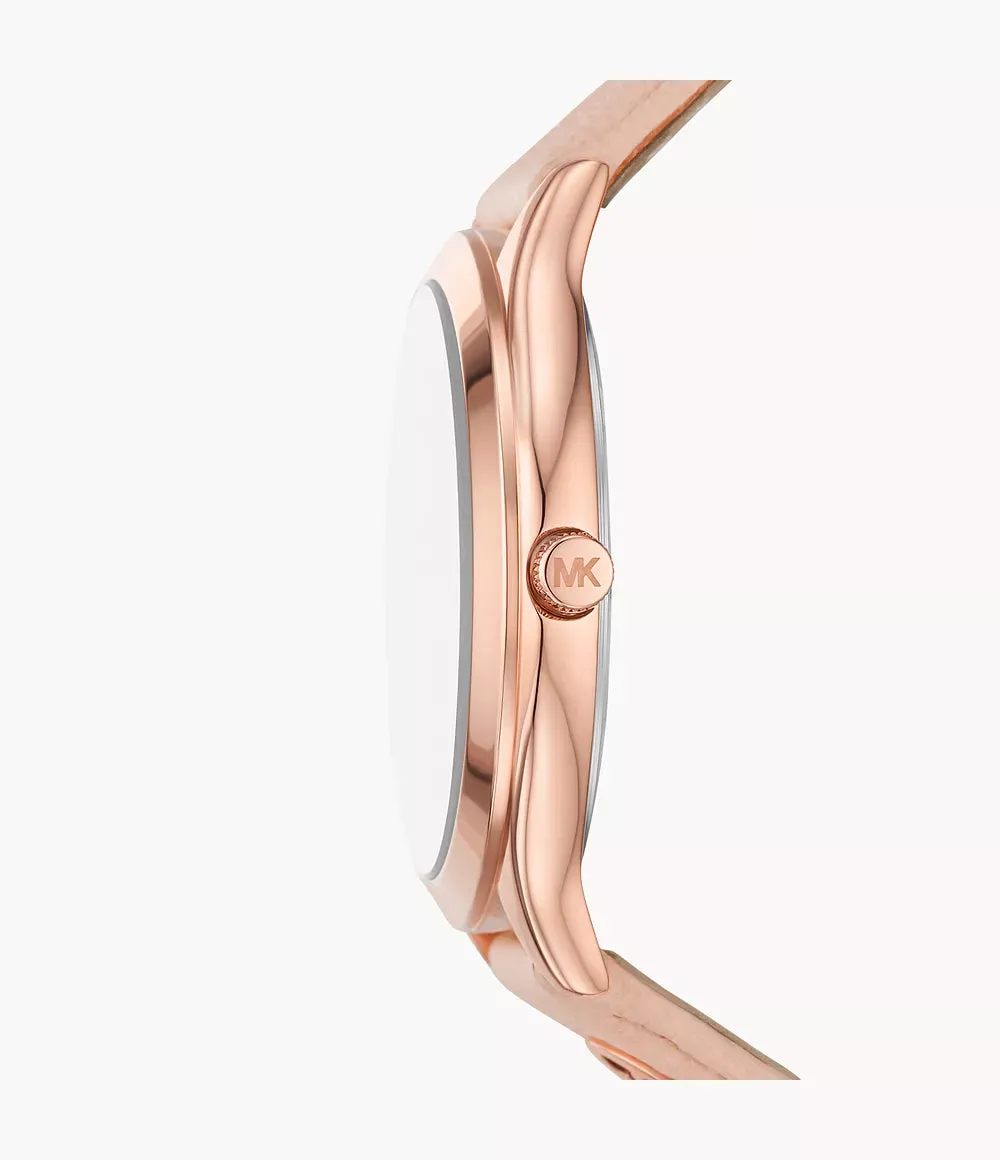 MK7467 Michael Kors Slim Runway Three-Hand Blush Leather Watch