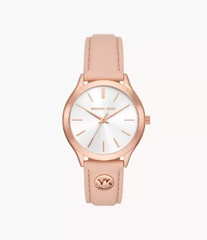 MK7467 Michael Kors Slim Runway Three-Hand Blush Leather Watch