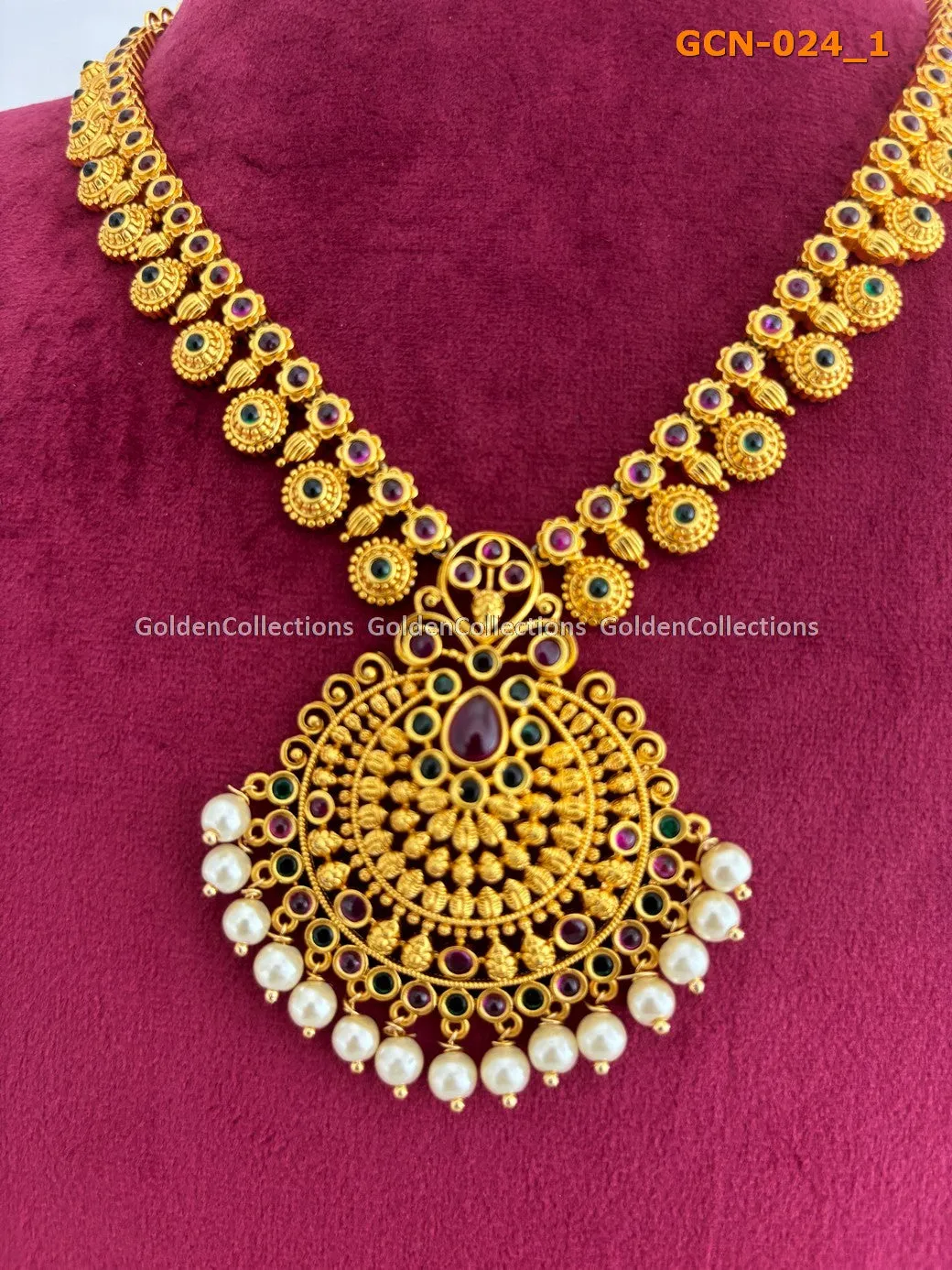 Modern Gold Plated Necklace Designs : Trendy Necklace Online GCN-024