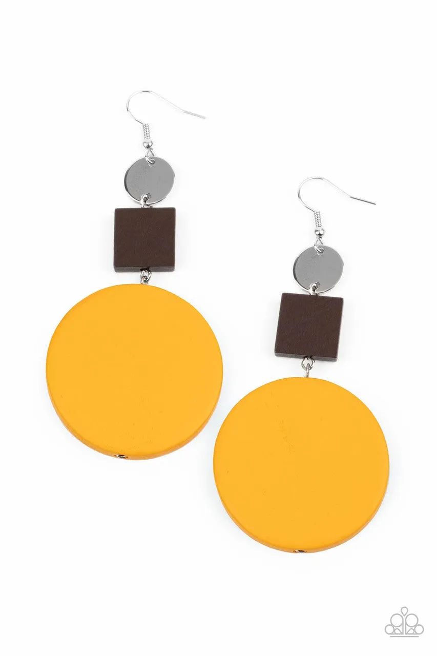 Modern Materials Yellow Paparazzi Earrings