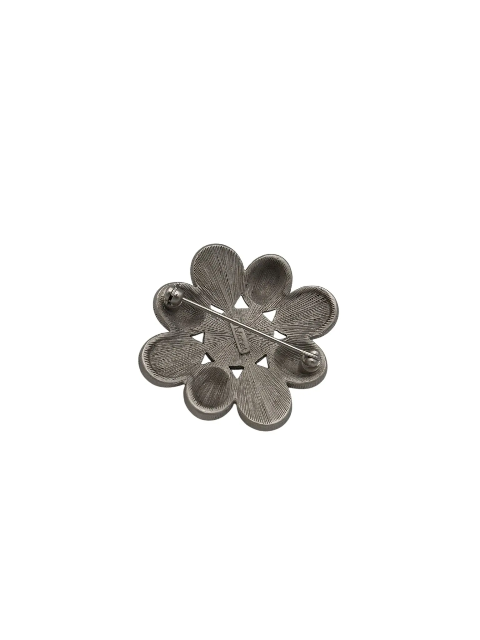 Monet Classic Mix Metal Silver & Gold Pearl Brooch