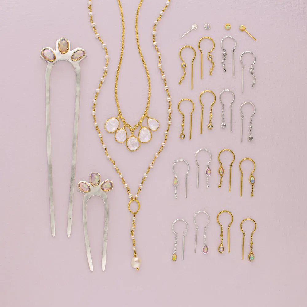 Moon Drops Necklace in Gold | Available to Ship March 7, 2025
