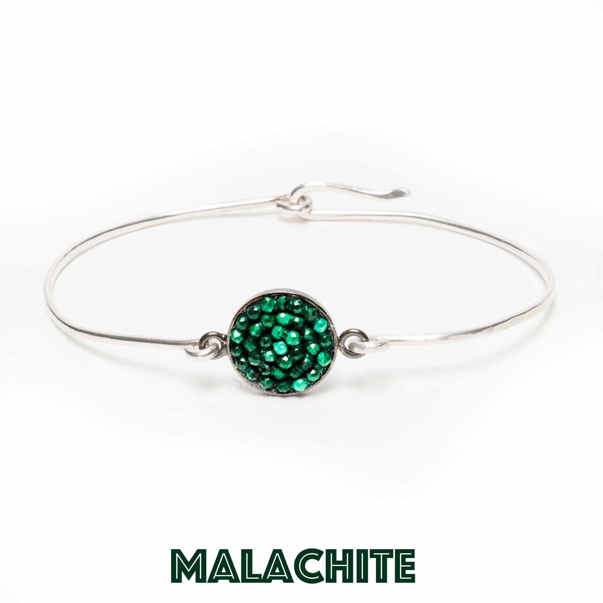 Mosaic bangle: hammered gold or silver so many gems