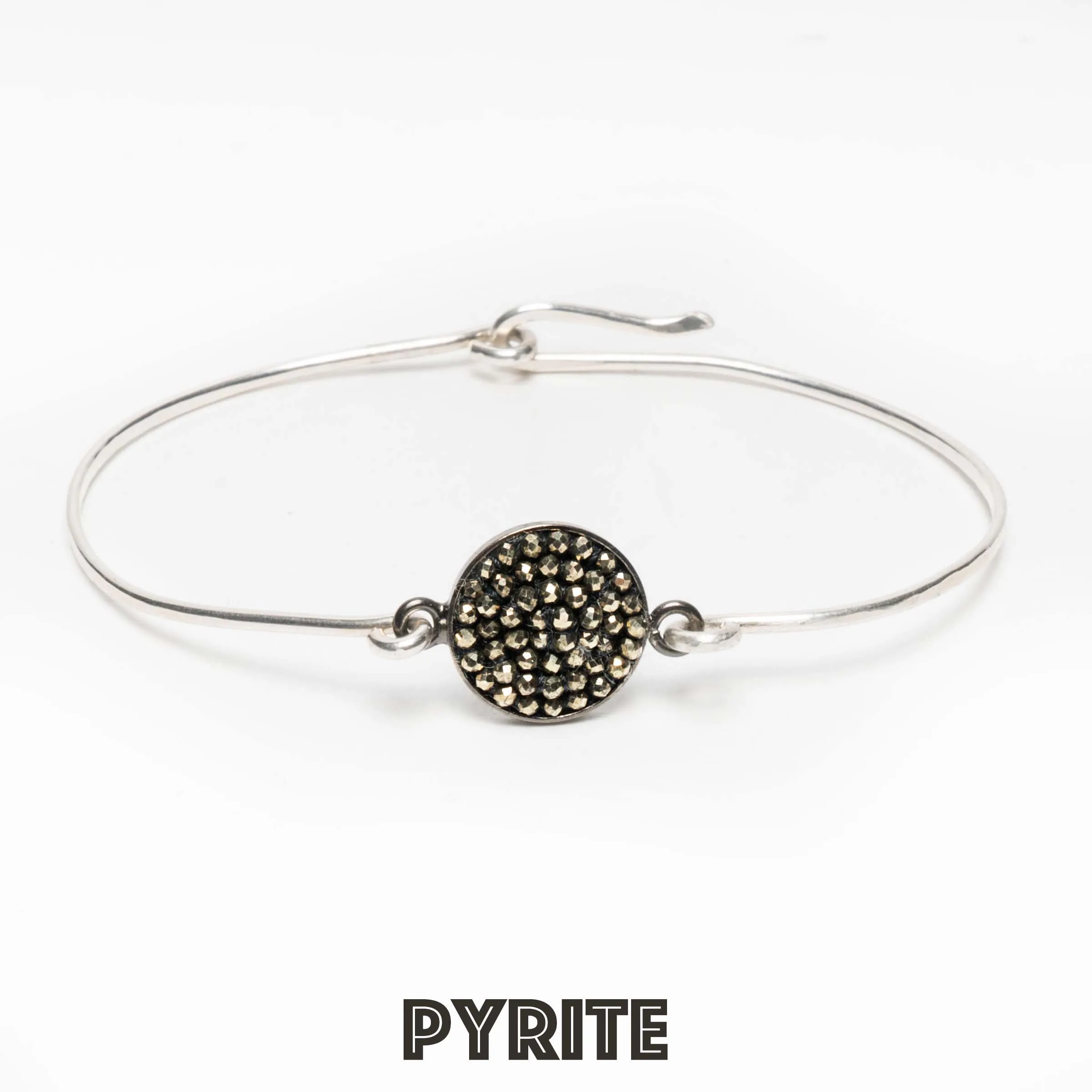Mosaic bangle: hammered gold or silver so many gems