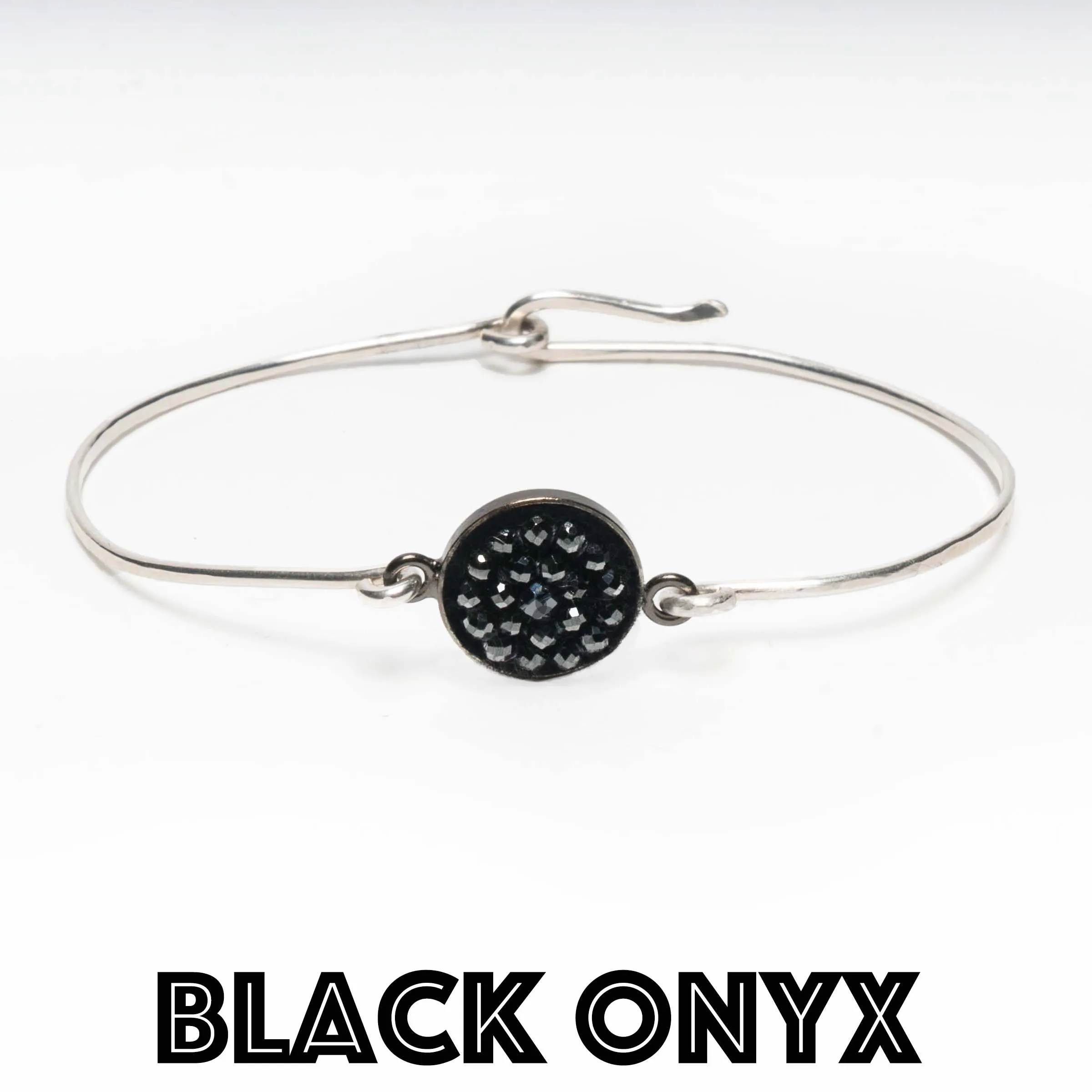 Mosaic bangle: hammered gold or silver so many gems