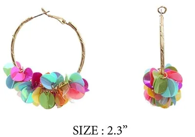 Multi Colored Acrylic Round 2" Earring