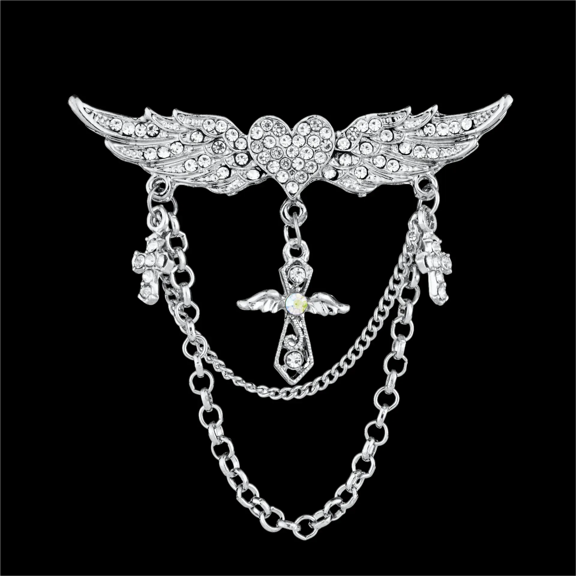 Multiple Styles Rhinestone Brooch Pin Tassel Lapel Pins Suit Shirt Collar Badge Corsage Brooches for Men's Jewelry Accessories