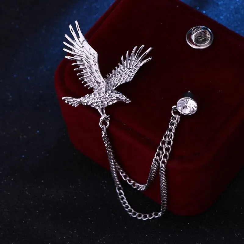 Multiple Styles Rhinestone Brooch Pin Tassel Lapel Pins Suit Shirt Collar Badge Corsage Brooches for Men's Jewelry Accessories