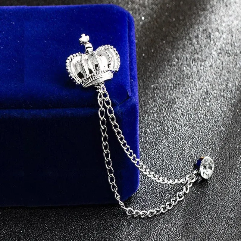 Multiple Styles Rhinestone Brooch Pin Tassel Lapel Pins Suit Shirt Collar Badge Corsage Brooches for Men's Jewelry Accessories