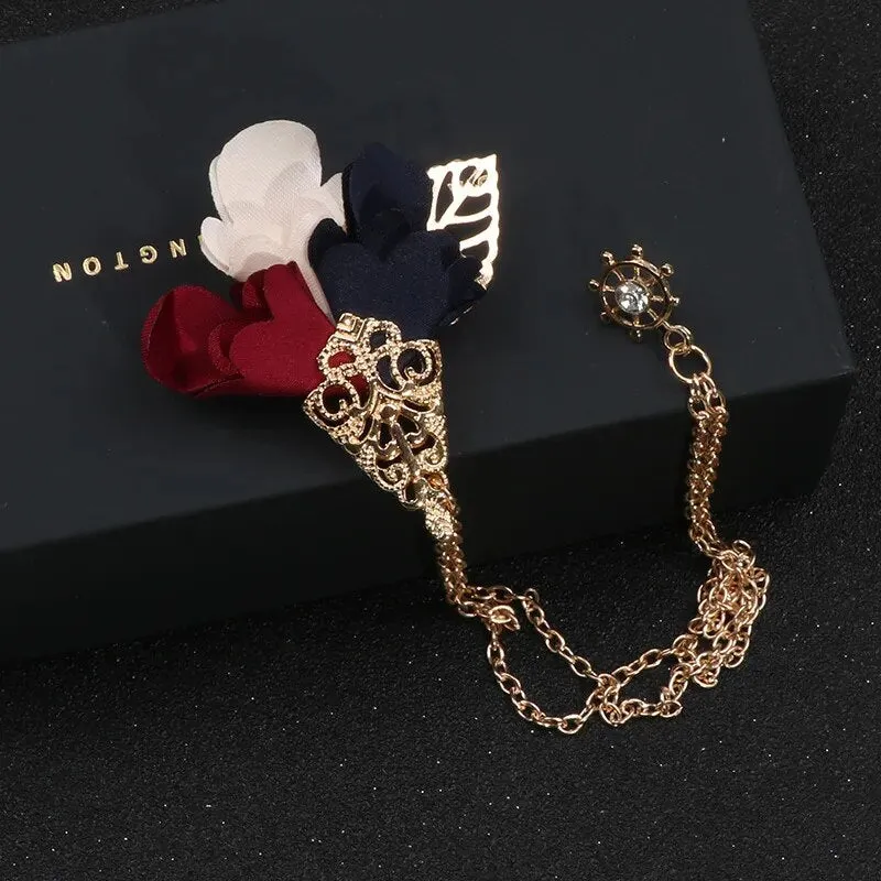 Multiple Styles Rhinestone Brooch Pin Tassel Lapel Pins Suit Shirt Collar Badge Corsage Brooches for Men's Jewelry Accessories